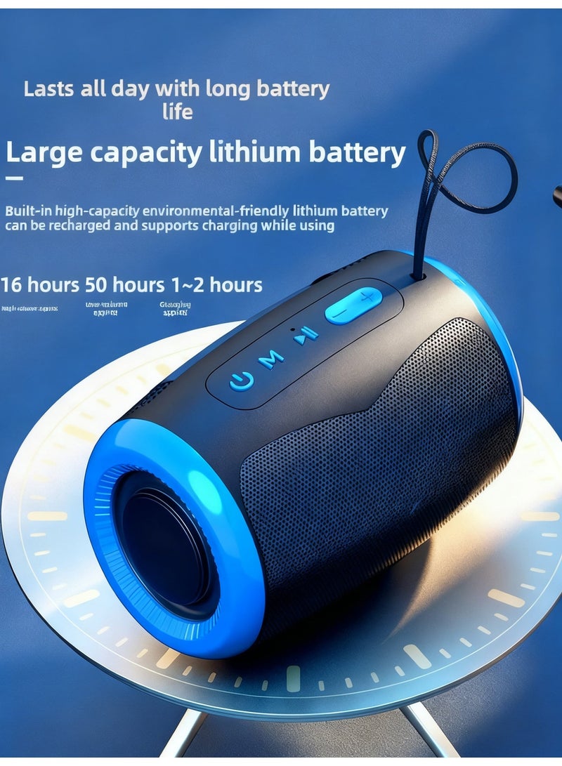 Portable Bluetooth Speaker | 10W RMS Stereo Sound with Rich Bass | IPX7 Waterproof | TWS Pairing | 12H Playtime | Multi-Compatibility (Black） - Image 5