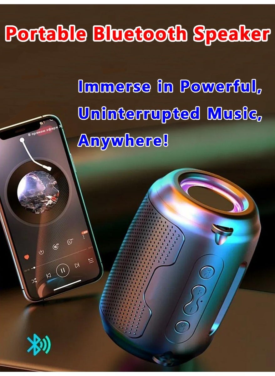 Portable Bluetooth Speaker | 10W RMS Stereo Sound with Rich Bass | IPX7 Waterproof | TWS Pairing | 12H Playtime | Multi-Compatibility (Black)