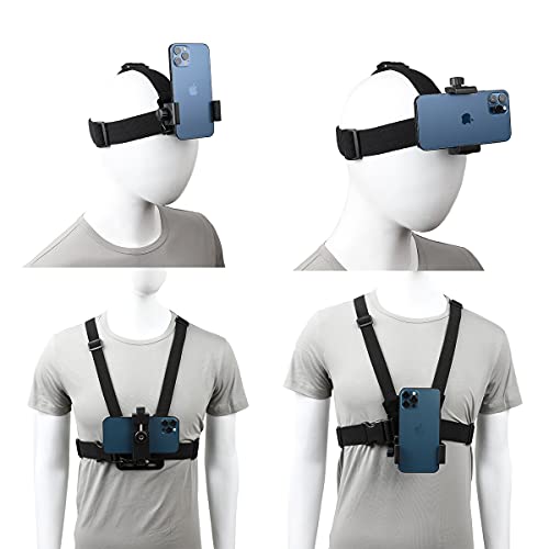 PellKing Mobile Phone Chest Strap Harness Mount Head Strap Holder Kit for POV/VLOG,Cell Phone Clip Compatible with iPhone,Samsung,GoPro Hero 9, 8,7, 6, 5, 4, 3,2, 1,AKASO,DJI Osmo,and Action Cameras… - Image 3