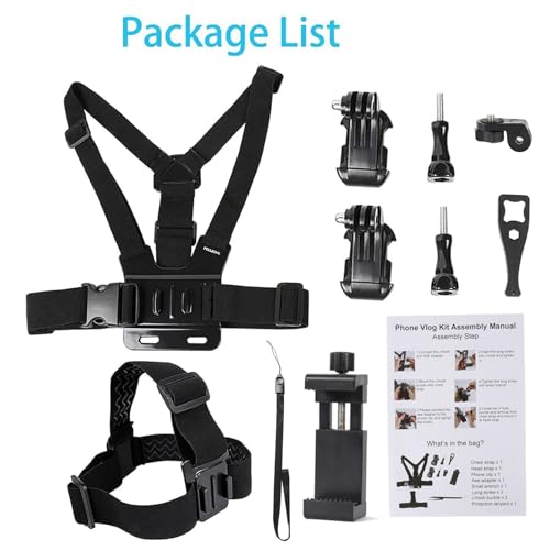 PellKing Mobile Phone Chest Strap Harness Mount Head Strap Holder Kit for POV/VLOG,Cell Phone Clip Compatible with iPhone,Samsung,GoPro Hero 9, 8,7, 6, 5, 4, 3,2, 1,AKASO,DJI Osmo,and Action Cameras… - Image 2