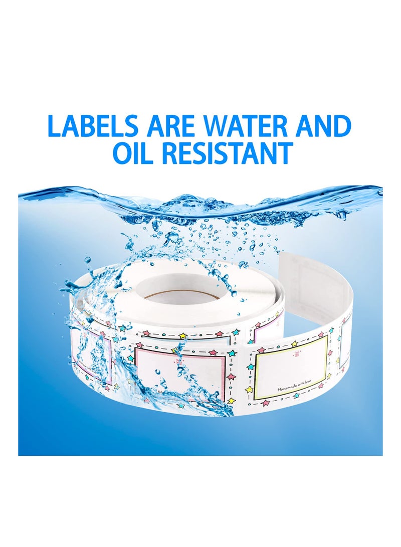 Zikra Labels for Jars, Food Freezer Labels Self Adhesive Jam Jar Labels 50x30mm Sticky Labels Jar Stickers Labels for Kitchen Food Bottle Jams Containers, Food Bottle Labels(1 Roll/250pcs)(2 Pack) - Image 4