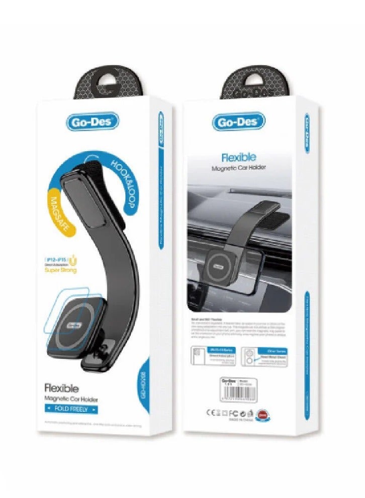 جو-ديز حامل هاتف السيارة المغناطيسي القابل للانحناء والانحناء والمسطح من Go Des GD-HD208 متوافق مع Magsafe - Image 3