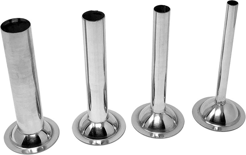 Tesor #8 Stainless Steel Sausage Stuffing Tubes for Meat Grinder (Set of 4) - Image 1