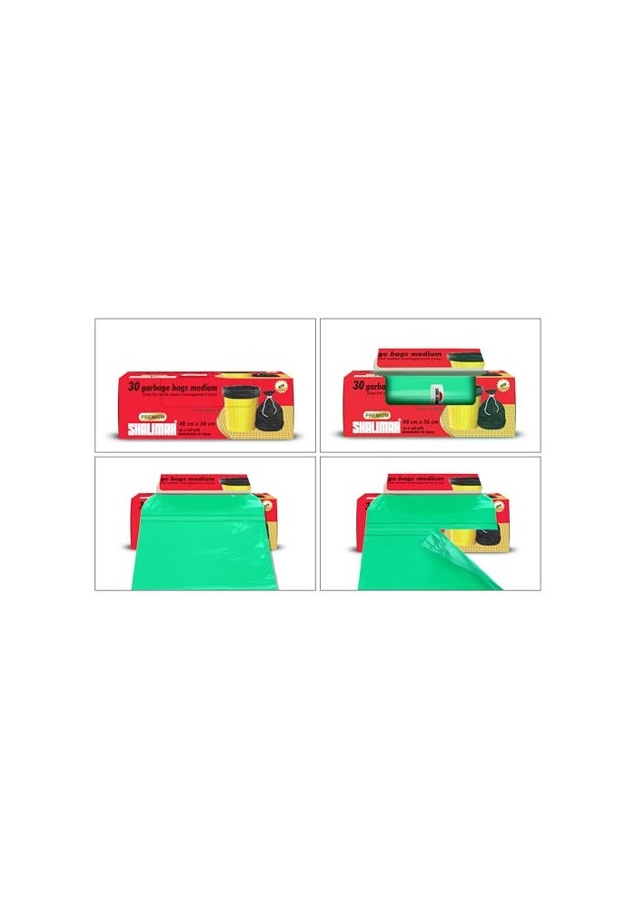 shalimar شاليمار 120 قطعة - أكياس قمامة سعة 8 جالون، برائحة اللافندر - أكياس سلة مهملات/قمامة/نفايات مانعة للتسرب - 48 × 56 سم - تناسب سلال سعة 6 إلى 8 جالون - خضراء - Image 4