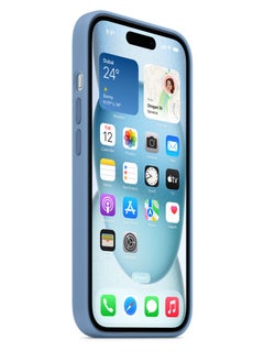 Silicone iPhone 15 Plus Silicone Case with MagSafe - Winter Blue  - Image 3