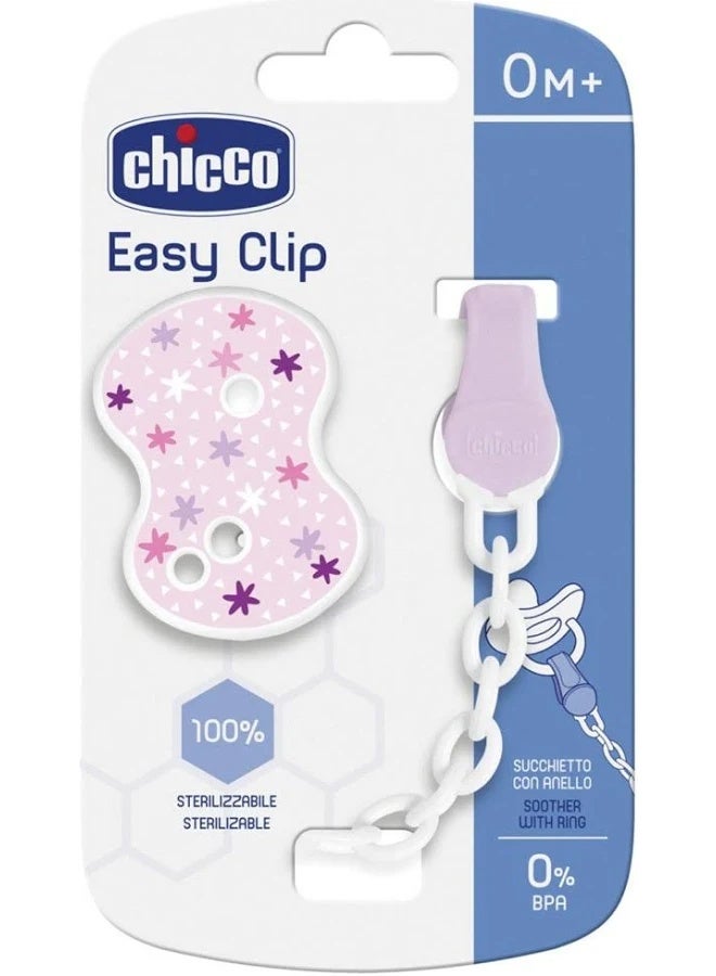 Chicco Pacifier Easy Clip 0m+ Pink - Image 1