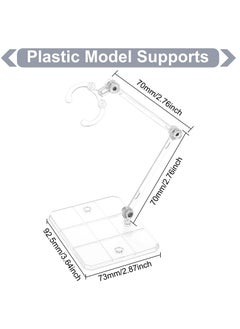 KASTWAVE 8Pcs Action Figure Stand Assembly Action Figure Display Holder Base Doll Model Support Stand for 6 inch Action Figures or Effects Clear 1/144 HG/RG Figure Model Toy  - Image 2