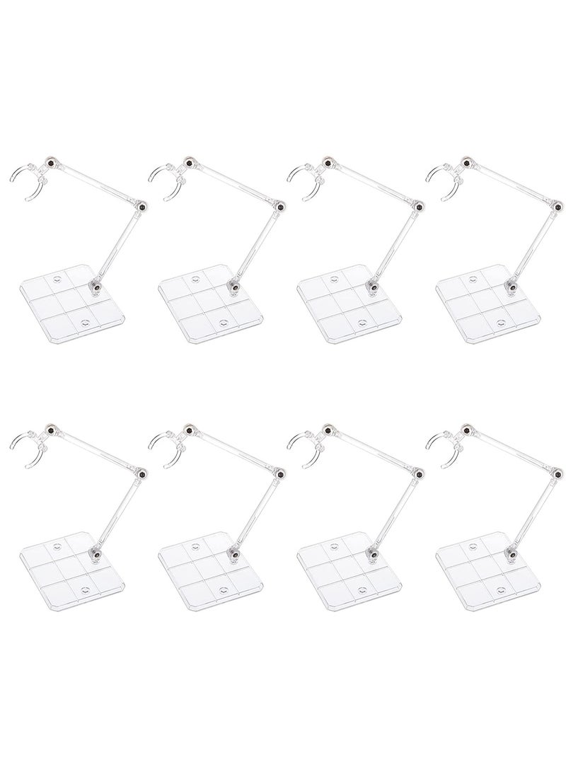 KASTWAVE 8Pcs Action Figure Stand Assembly Action Figure Display Holder Base Doll Model Support Stand for 6 inch Action Figures or Effects Clear 1/144 HG/RG Figure Model Toy - Image 1