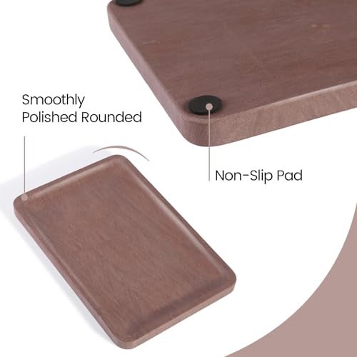Karibiber Marble Vanity Tray, 11.8in Sandstone Bathroom Kitchen Tray for Countertop, Decorative Dresser Organizer, Perfume Storage, Jewelry Holder, Brown Stone Gift for Man - Image 2
