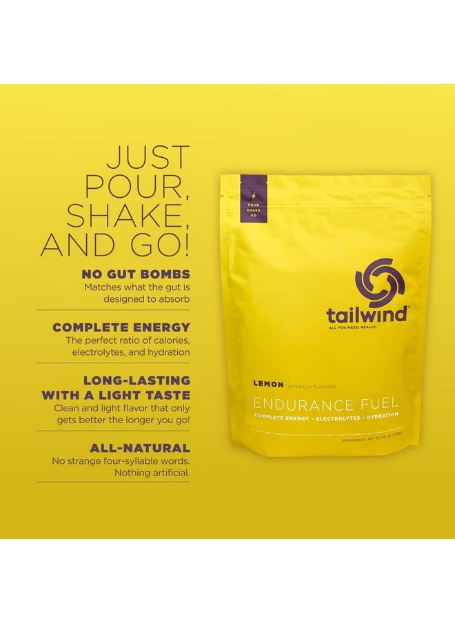 Tailwind Nutrition - Endurance Fuel, Electrolyte & Hydration Sports Drink Mix Powder, Gluten-Free, Vegan, Lemon, 50 Servings - Image 1