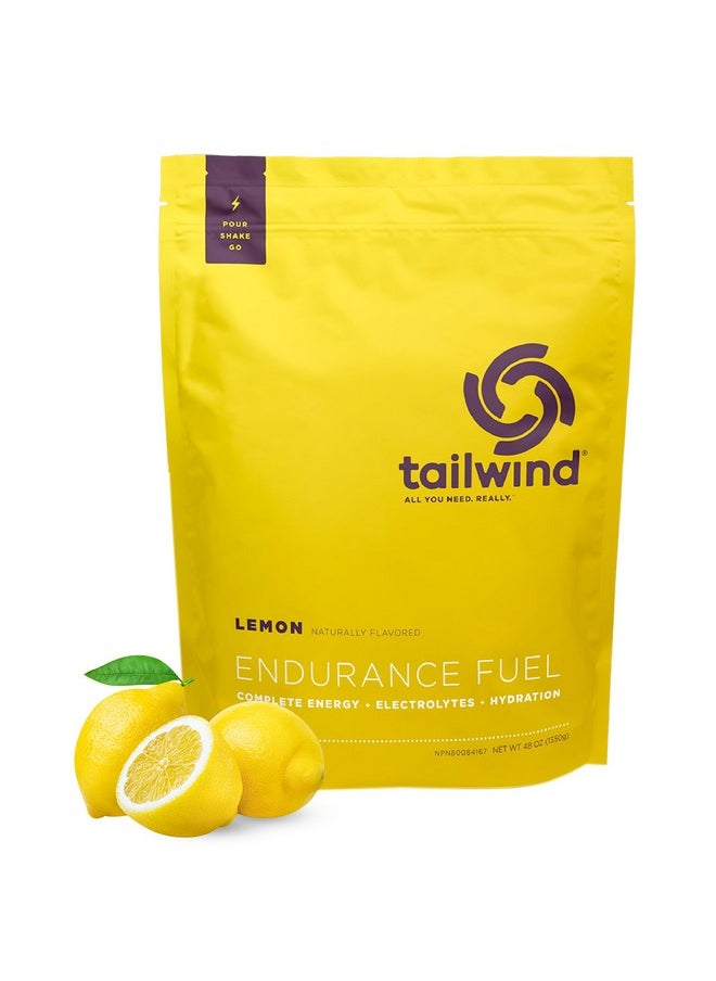 Tailwind Nutrition - Endurance Fuel, Electrolyte & Hydration Sports Drink Mix Powder, Gluten-Free, Vegan, Lemon, 50 Servings - Image 1