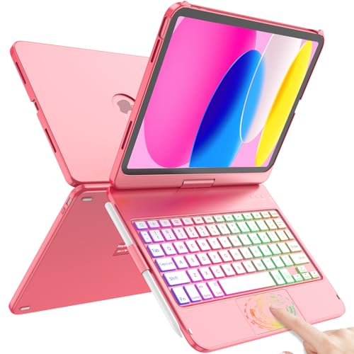 FUWANG Touch Keyboard Case for iPad (A16) 11th Generation 11 inch 2025 &10th Generation 10.9 inch 2022, 360° Rotate Backlit for iPad 10th Generation Case with Keyboard with Multi-Touch Trackpad - Image 1