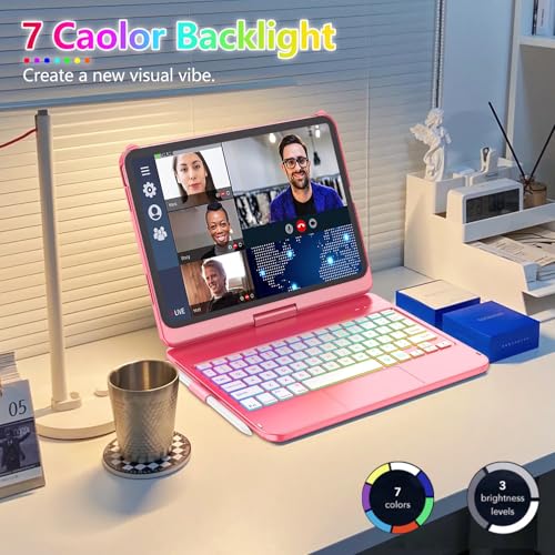 FUWANG Touch Keyboard Case for iPad (A16) 11th Generation 11 inch 2025 &10th Generation 10.9 inch 2022, 360° Rotate Backlit for iPad 10th Generation Case with Keyboard with Multi-Touch Trackpad - Image 5