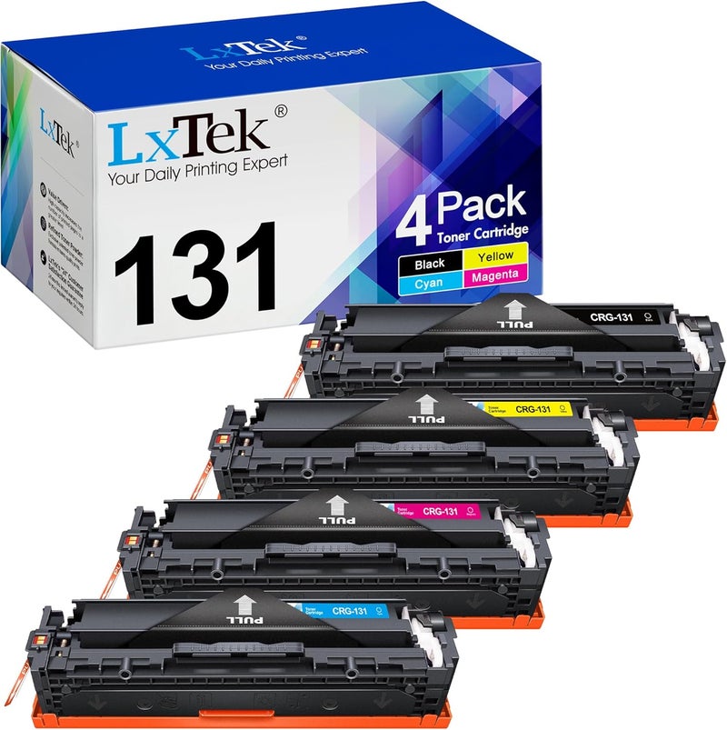 خراطيش حبر متوافقة من بديلة لـ Canon 131 131H للاستخدام مع طابعات LBP7110Cw MF624Cw MF628Cw MF8280Cw (أسود، سماوي، أرجواني، أصفر، عبوة من 4 قطع) - Image 1
