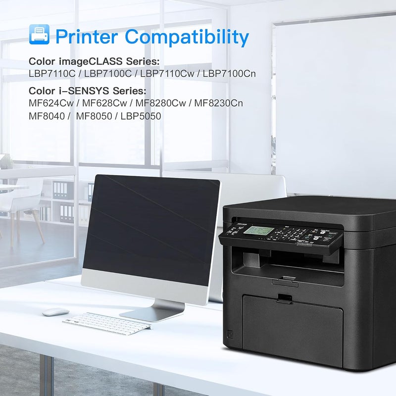 خراطيش حبر متوافقة من بديلة لـ Canon 131 131H للاستخدام مع طابعات LBP7110Cw MF624Cw MF628Cw MF8280Cw (أسود، سماوي، أرجواني، أصفر، عبوة من 4 قطع) - Image 2