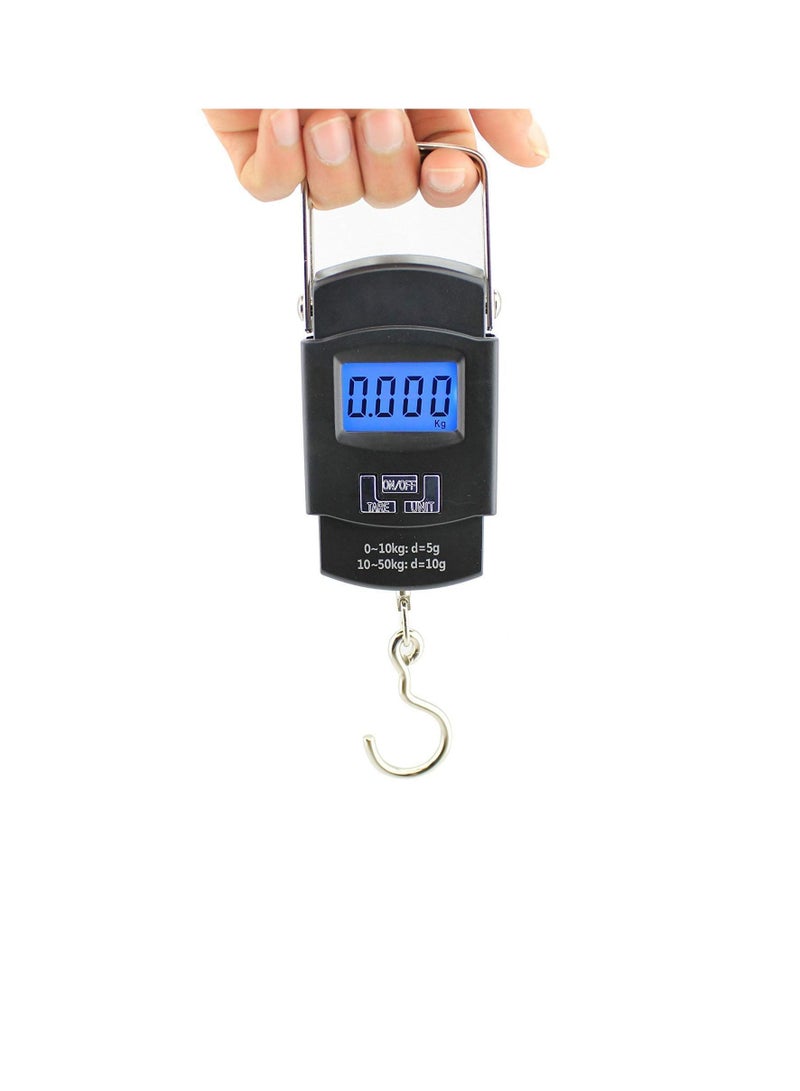 NIBEMINENT Electronic 50Kgs Digital Luggage Weighing Scale, weight machine for Home kitchen weighing hook scale, Kitchen scale kitchen, Weight machine, scale(Black) - Image 1