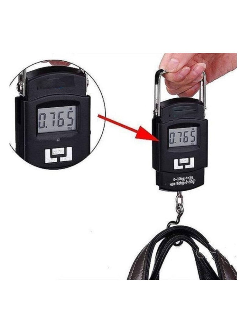 NIBEMINENT Electronic 50Kgs Digital Luggage Weighing Scale, weight machine for Home kitchen weighing hook scale, Kitchen scale kitchen, Weight machine, scale(Black) - Image 2