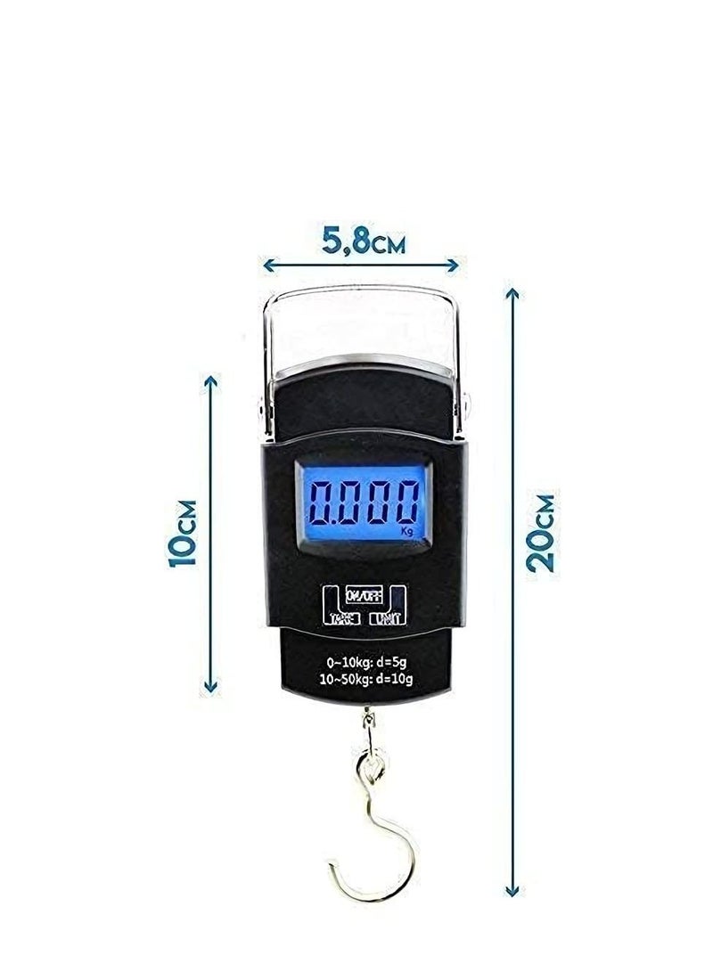 NIBEMINENT Electronic 50Kgs Digital Luggage Weighing Scale, weight machine for Home kitchen weighing hook scale, Kitchen scale kitchen, Weight machine, scale(Black) - Image 3