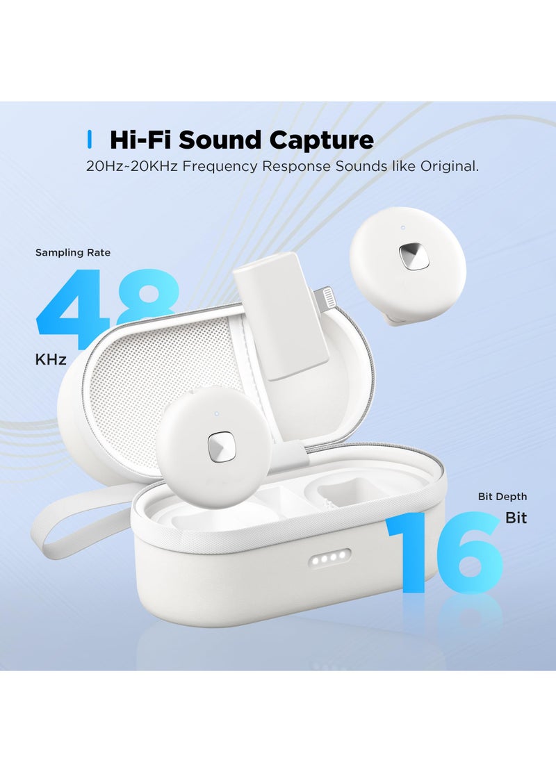 Wireless Lavalier Microphone for iPhone with Noise Cancellation and Magnetic Clip,18H Battery MFi Certified Lapel Mic for iPhone/iPad YouTube Vlog Video/Live Streaming - Image 4