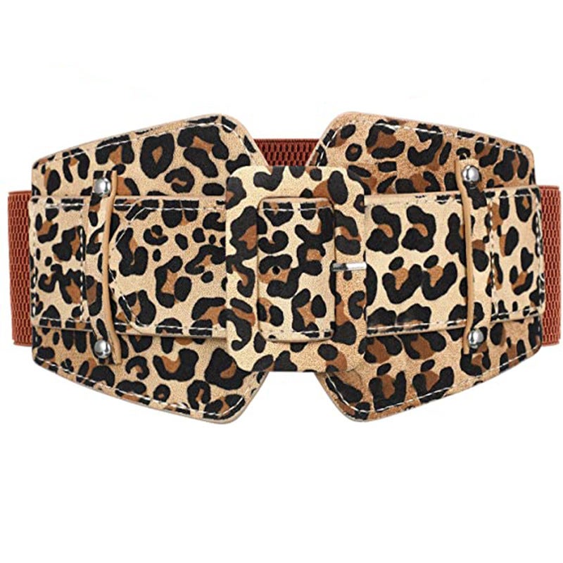 Ladies Elastic Waist Belt Buckle Dress Coat Accessory Black - Image 3