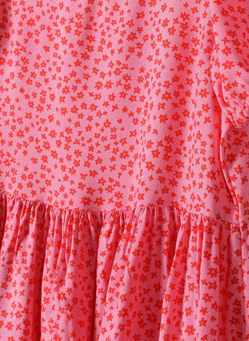 MINOTI Printed Pink Dress - Image 4