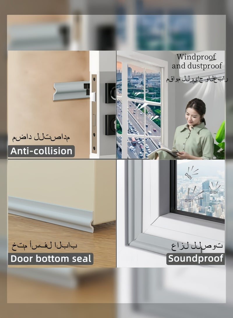 1pc Self Adhesive Weatherproof Door and Window Seal Strip - 10m/394inch, Window Seal Strip, PU Foam Strip, Sound Insulation, Winter Insulation Strip, Door Frame Filler - White/Gray, Suitable for Bedroom, Kitchen, Bathroom, Home Decoration, Window Insulation, Dustproof, Prevent Small Insects from Entering.  - Image 4