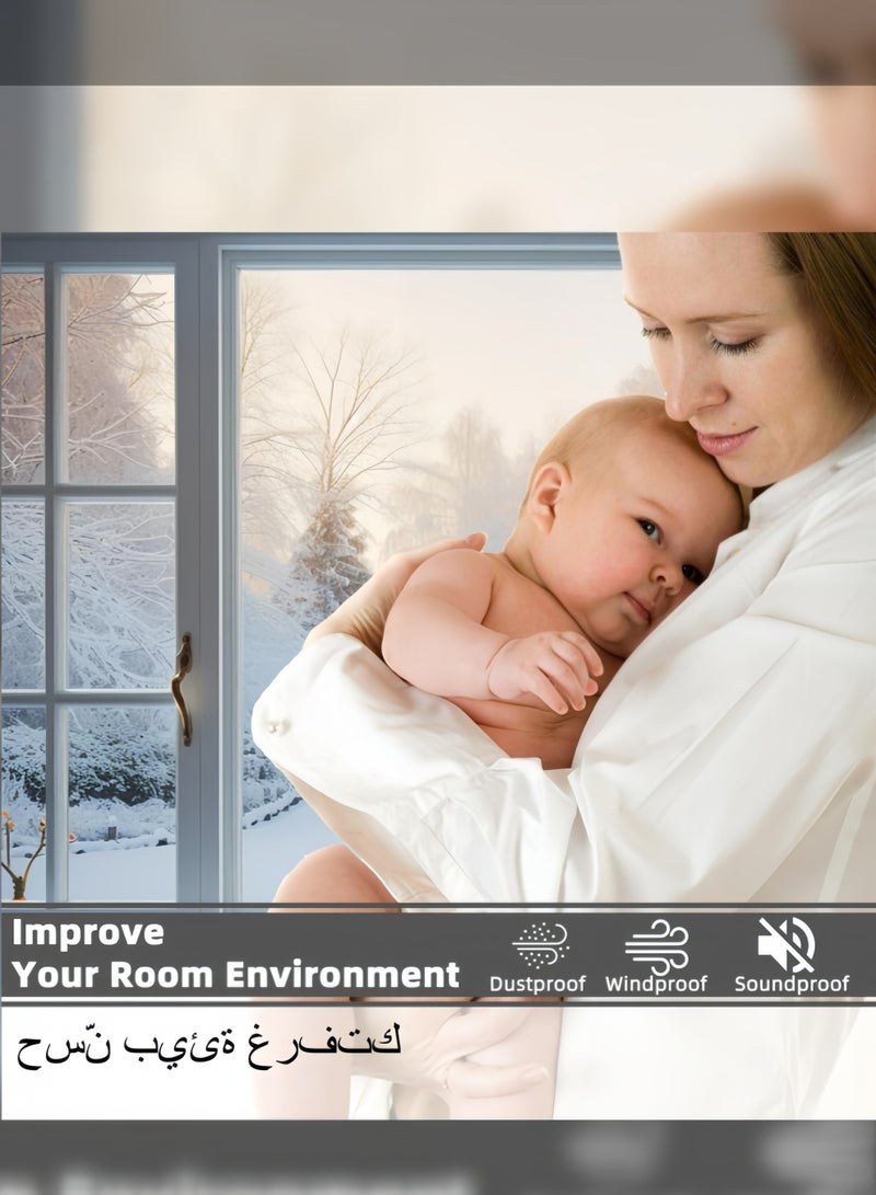 1pc Self Adhesive Weatherproof Door and Window Seal Strip - 10m/394inch, Window Seal Strip, PU Foam Strip, Sound Insulation, Winter Insulation Strip, Door Frame Filler - White/Gray, Suitable for Bedroom, Kitchen, Bathroom, Home Decoration, Window Insulation, Dustproof, Prevent Small Insects from Entering.  - Image 5