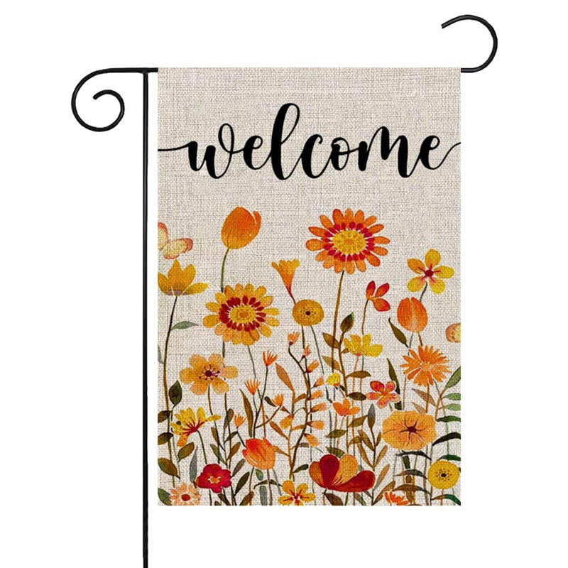 Fall Garden Flag Double Sided,12×18 Inch Pumpkins Thanksgiving Decorations Outdoor,Burlap Rustic Garden Decor for Autumn Farmhouse Yard Front Porch - Image 1