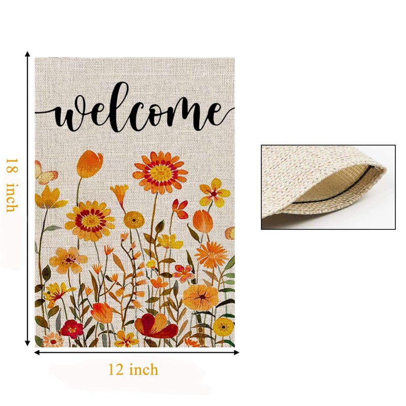 Fall Garden Flag Double Sided,12×18 Inch Pumpkins Thanksgiving Decorations Outdoor,Burlap Rustic Garden Decor for Autumn Farmhouse Yard Front Porch - Image 5