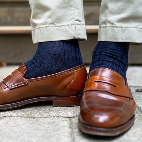 BoardroomSocks Merino Wool Mid-Calf Dress Socks for Men, Ribbed Dress Socks, 3 Color Set - Image 2