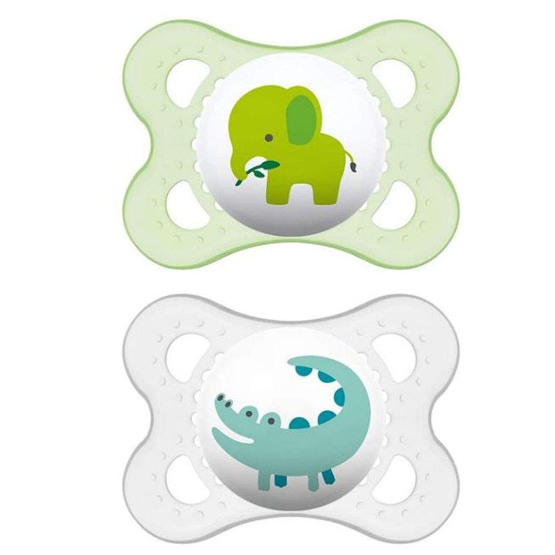 MAM Pacifiers, Baby Pacifier 0-6 Months, Best Pacifier for Breastfed Babies, â€˜Animal' Design Collection, Unisex, 2-Count