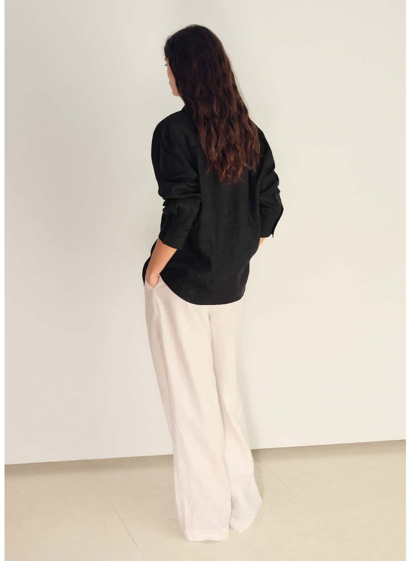 MANGO Linen Oversized Shirt  - Image 2