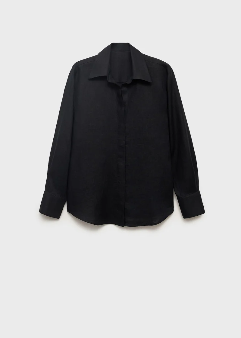 MANGO Linen Oversized Shirt