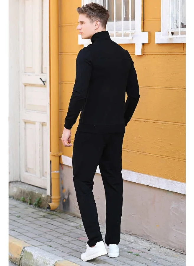 Tommy Life Collared Black Men's Tracksuit