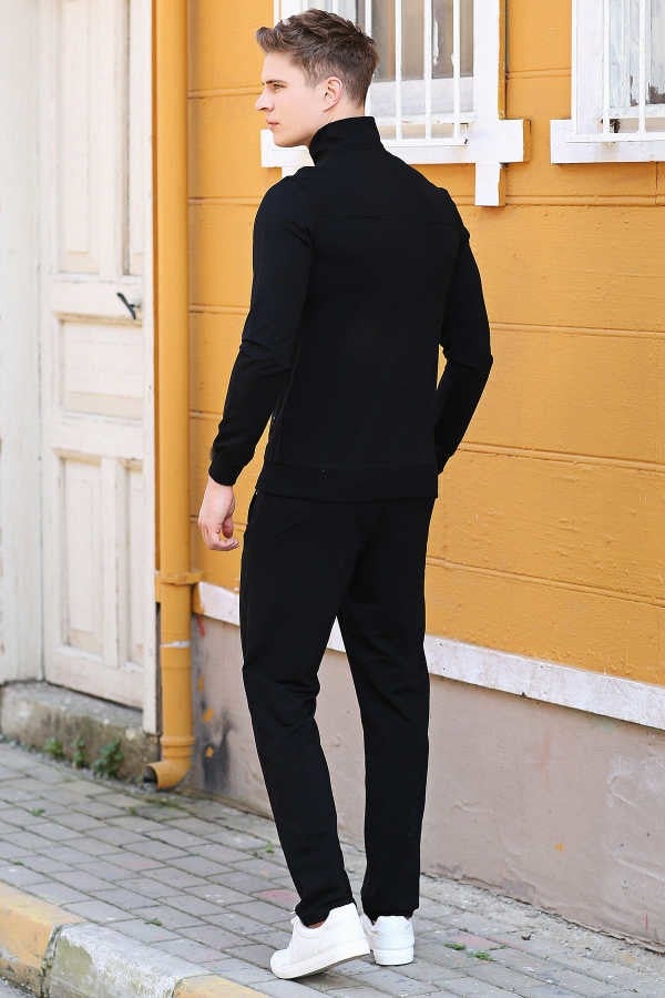 Tommy Life Collared Black Men's Tracksuit  - Image 2