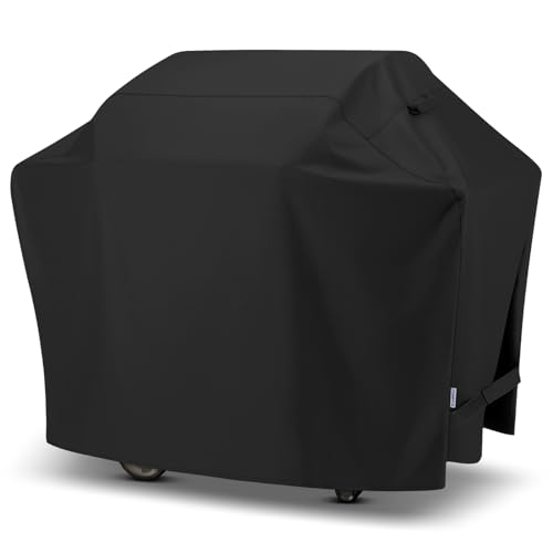 SunPatio BBQ Grill Cover 70 Inch, Outdoor Heavy Duty Waterproof Barbecue Gas Grill Cover, Fade Resistant, All Weather Protection Compatible for Weber Charbroil Kenmore Brinkmann and More, Black - Image 1