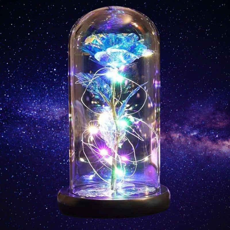 QUELIEN QUELIEN Beauty and Beast RoseGalaxy Flower Rose Gift for GirlfriendGlass Flower RosesUnique Gifts for Women Christmas BirthdayThanksgivingAnniversary Blue 