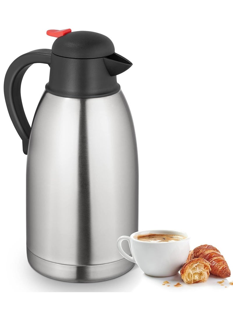 DubaiGallery 2L Flask Stainless Steel Hot Cold Double Wall Isolating Jug Thermal New  - Image 1
