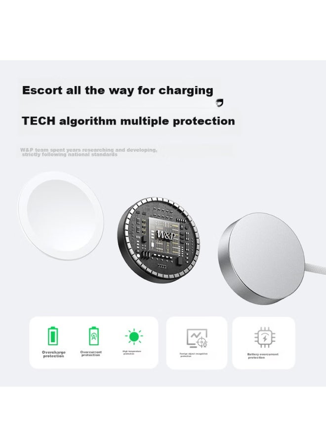 WP W&p [usa] Magnetic Fast Charging Cable For Apple Watch, Compatible With Apple Watch Ultra 2/s10/9/8/7, 5w Fast Charging [braided Version], Type-c Port  - Image 5