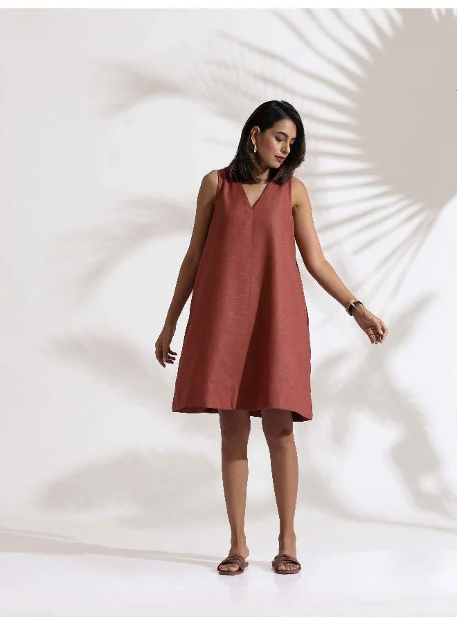 trueBrowns trueBrowns Pink Slub Dress