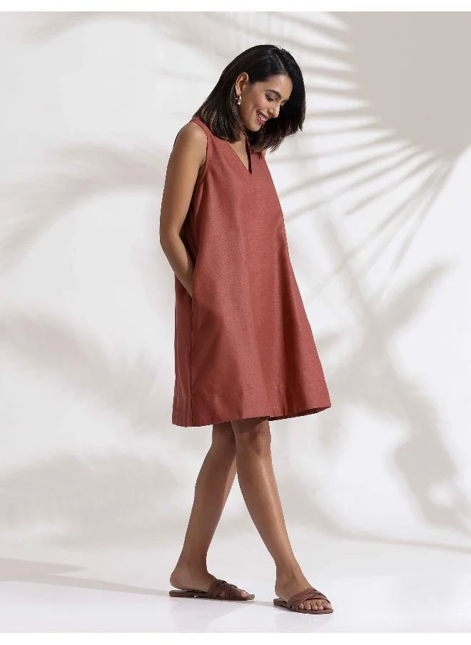 trueBrowns trueBrowns Pink Slub Dress