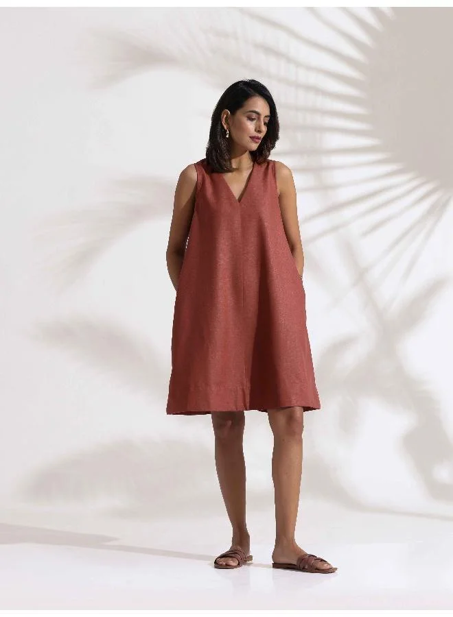 ترو برونز trueBrowns Pink Slub Dress