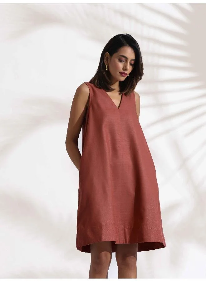 ترو برونز trueBrowns Pink Slub Dress