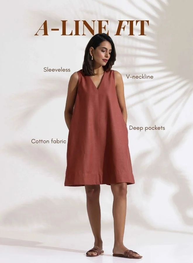 ترو برونز trueBrowns Pink Slub Dress