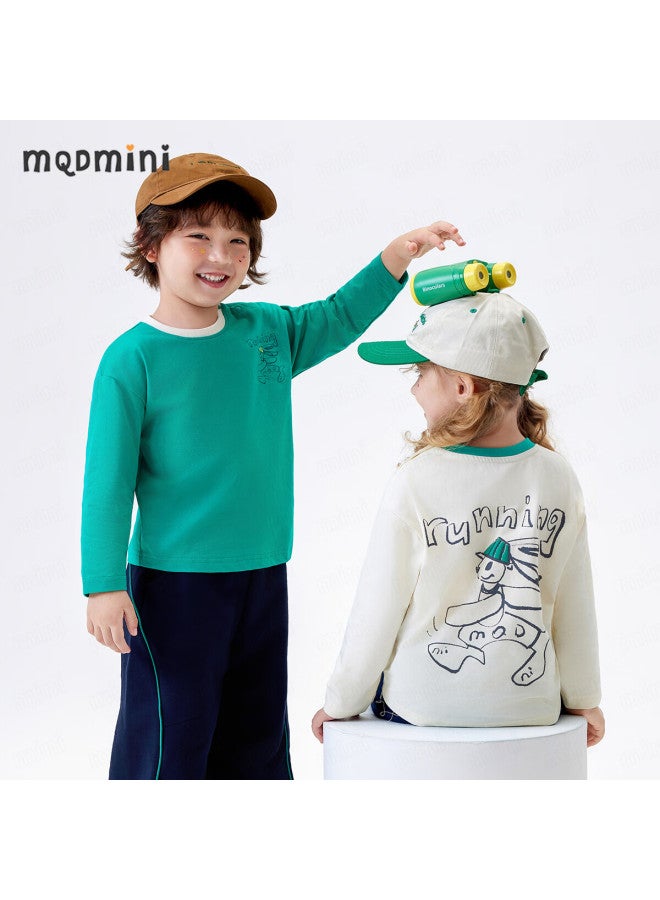Mqdmini Girls' Long-Sleeve T-Shirt, 5A Antibacterial Children'S Striped T-Shirt, Undershirt For Young Kids, Rabbit A Version - Image 1
