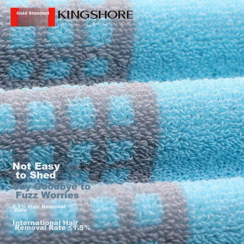 JD Jing Zao KING SHORE Pure Cotton Towel, Class A Maternity And Baby All-Cotton Absorbent Bath Face Sports Towel, Dark Gray + Light Gray 6833cm - Image 5