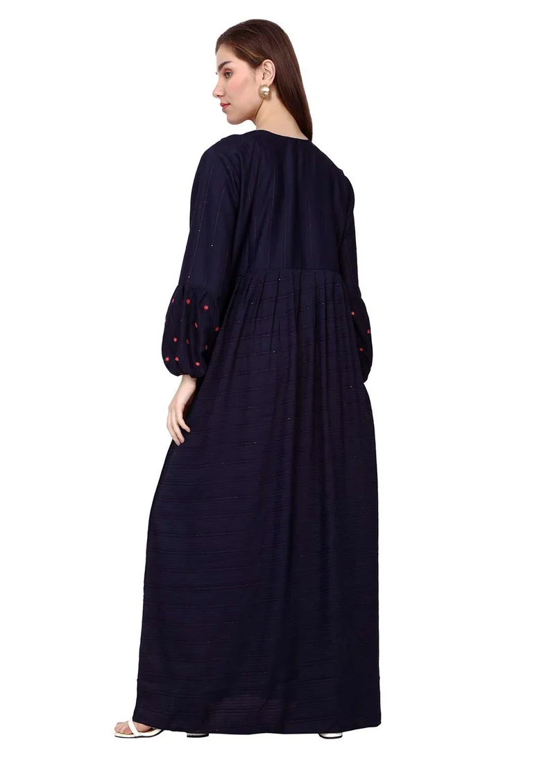 HANA & SARA LONG VISCOSE UNIQUE EMBROIDERY LONG SLEEVES ARABIC KAFTAN JALABIYA DRESS