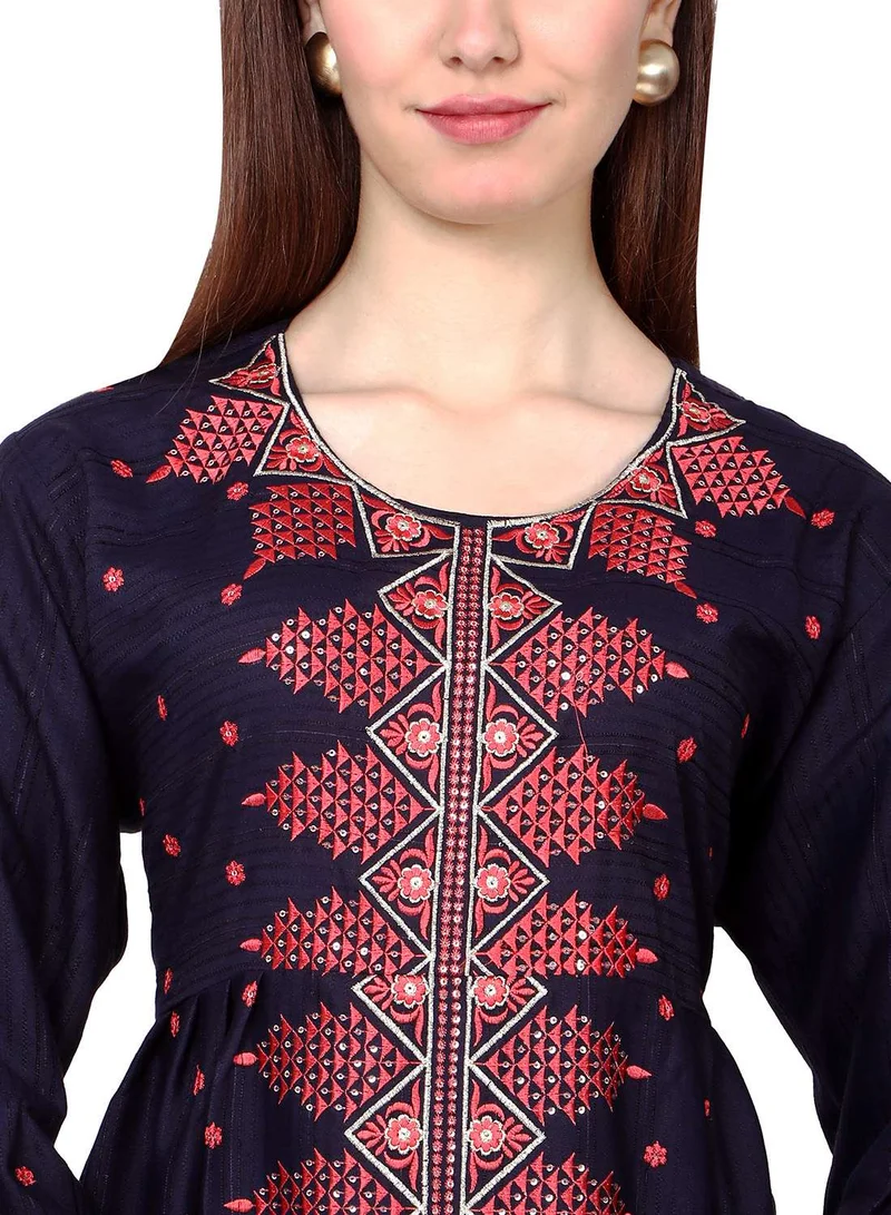 HANA & SARA LONG VISCOSE UNIQUE EMBROIDERY LONG SLEEVES ARABIC KAFTAN JALABIYA DRESS