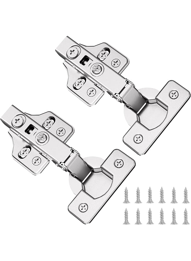 S-TOP 2pcs 110 Degree Frameless Cabinet Door Concealed Hinges,Full Overlay,Nickel Plated - Image 1