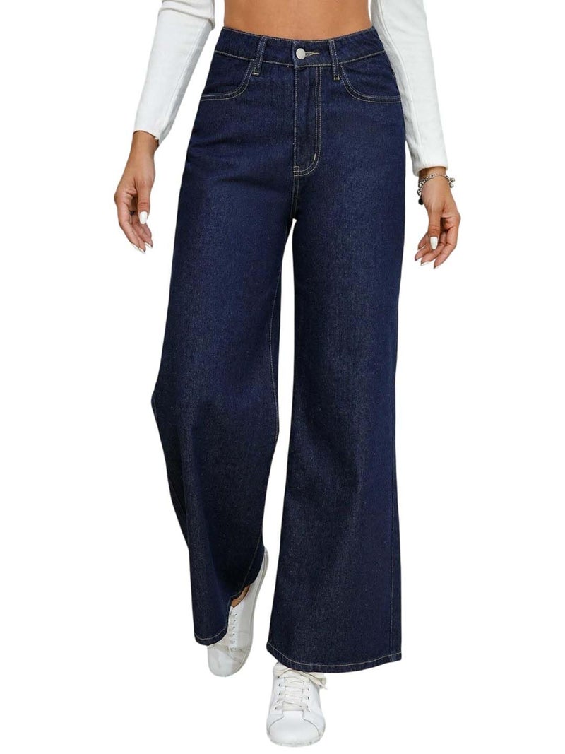 KOTTY Womens Solid High Waist Cargo Jeans Jade Black (Black,L)_KOTTYLADIESJEANS2421L - Image 1